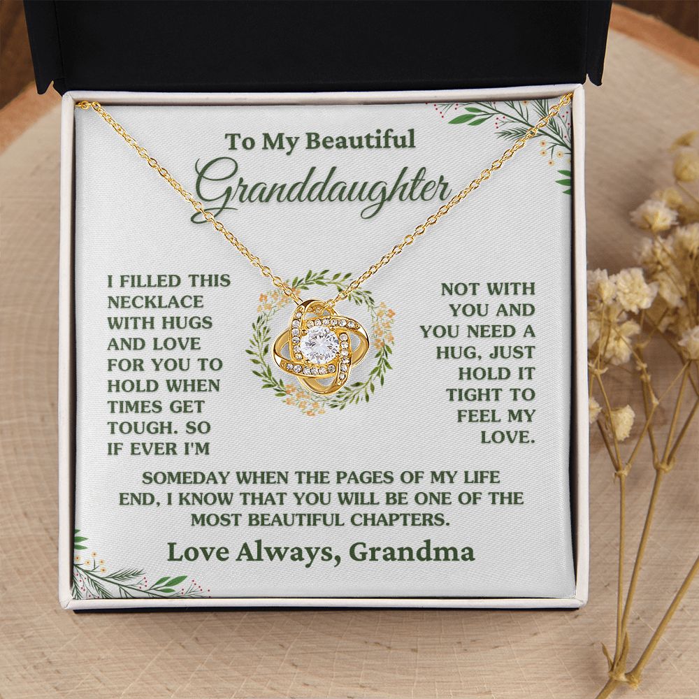 Gift For Granddaughter "Hugs and Love" Necklace