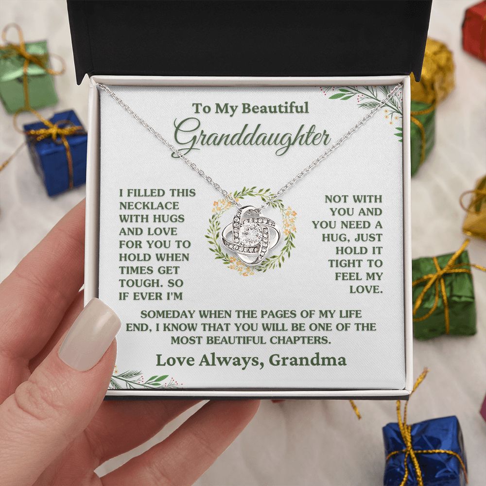 Gift For Granddaughter "Hugs and Love" Necklace