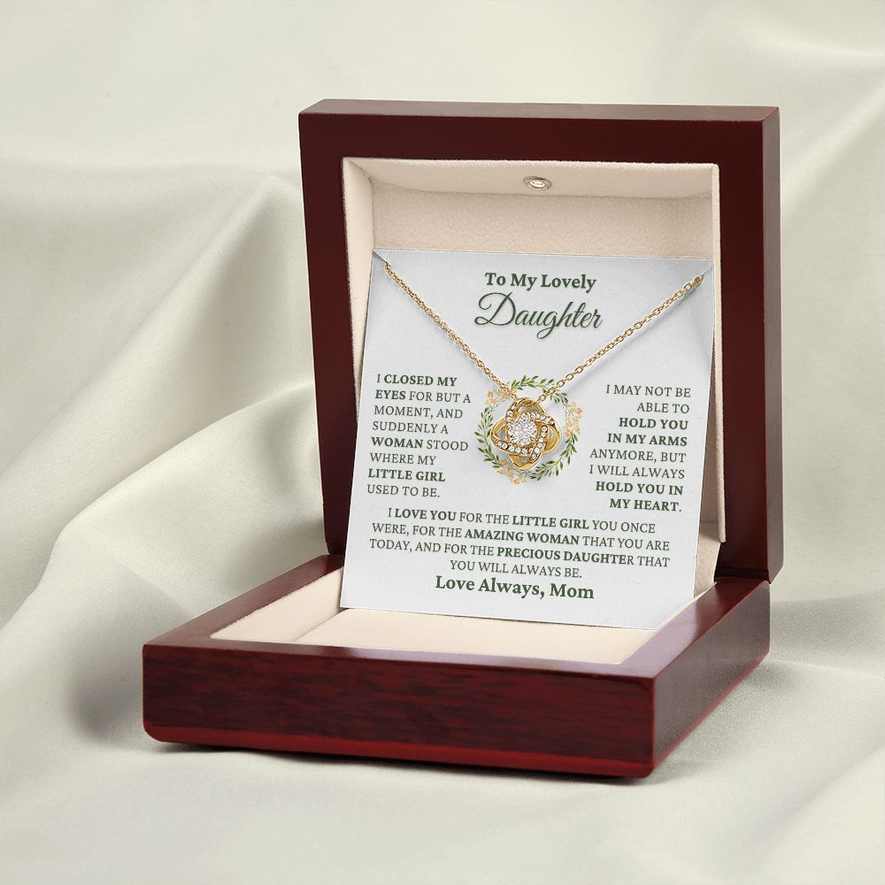 Gift for Daughter "Hold You In My Heart" Love Mom Necklace