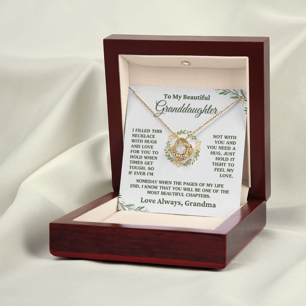 Gift For Granddaughter "Hugs and Love" Necklace