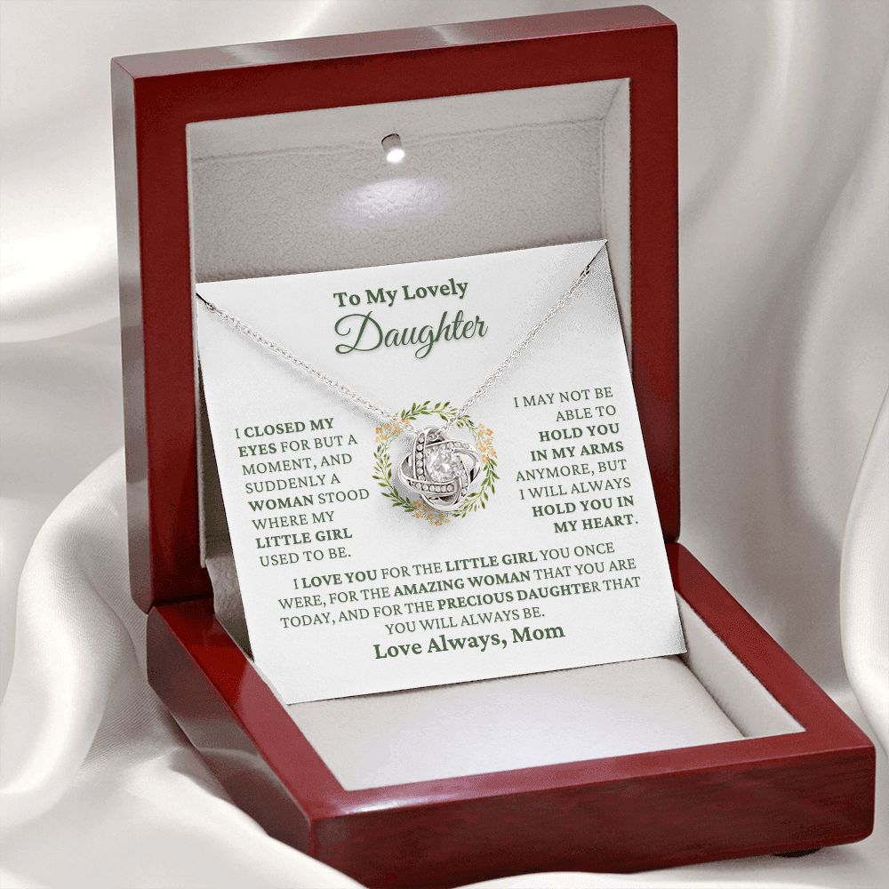 Gift for Daughter "Hold You In My Heart" Love Mom Necklace