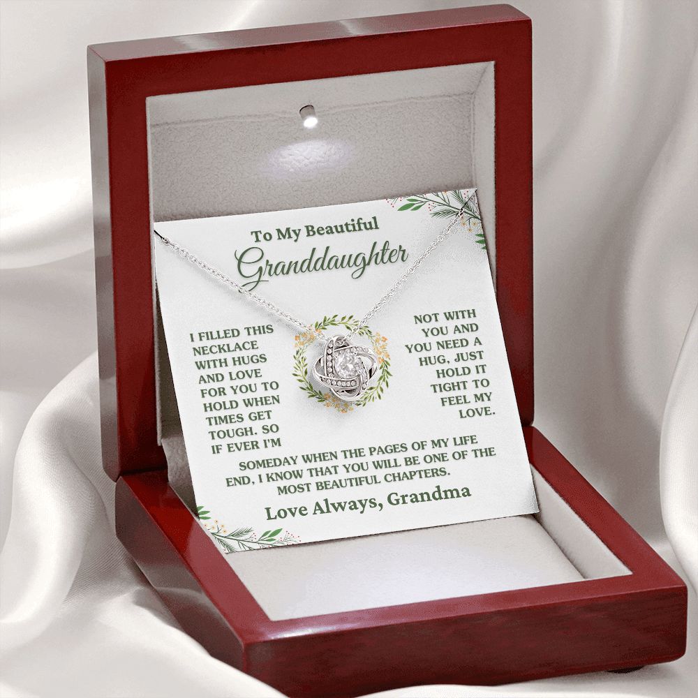Gift For Granddaughter "Hugs and Love" Necklace